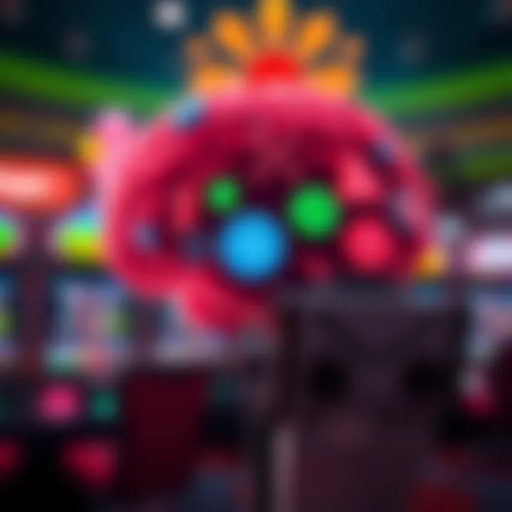 Illustration of a brain with gaming-related symbols