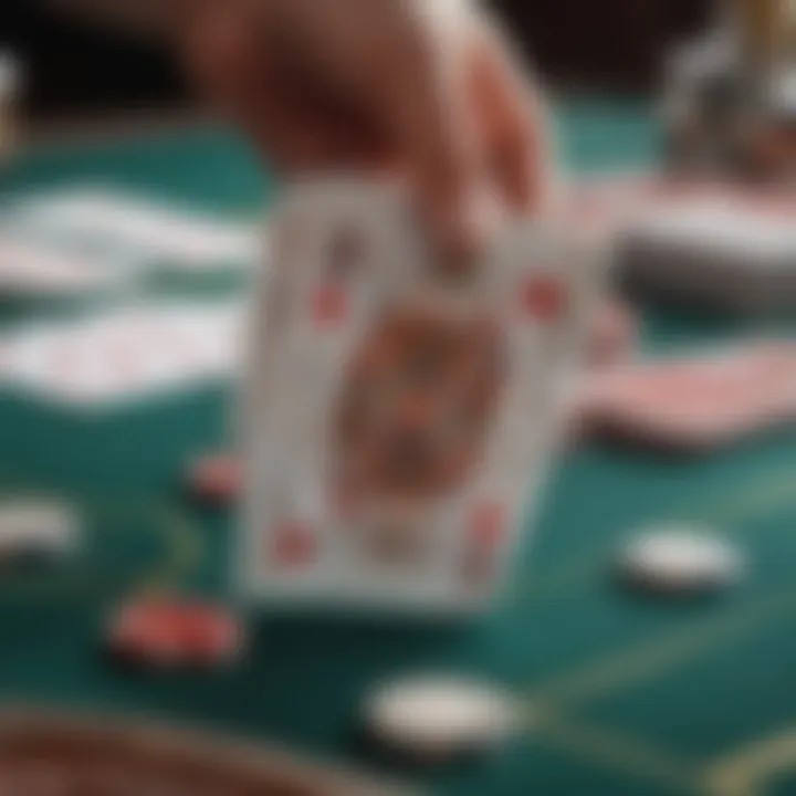 Close-up of baccarat cards