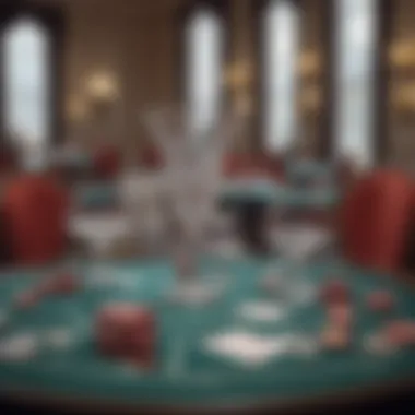 Elegant baccarat table setup