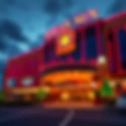 Mohegan Sun casino exterior showcasing vibrant lights