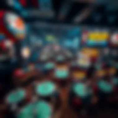 An aerial view of a bustling poker venue showcasing the excitement of the WSOP Circuit