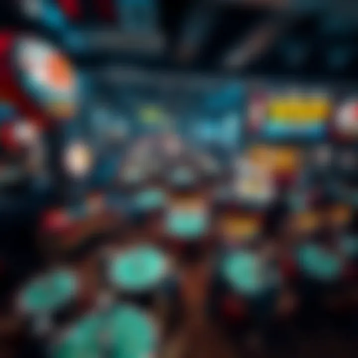 An aerial view of a bustling poker venue showcasing the excitement of the WSOP Circuit