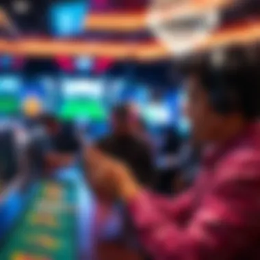 User engaging with the betting features on the app