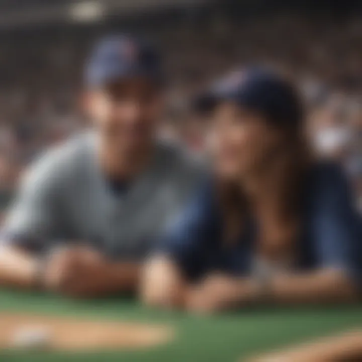 Baseball game with enthusiastic fans in the stands