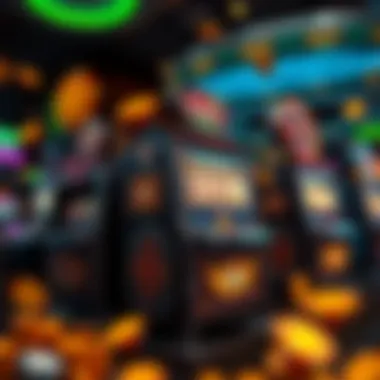 An intricate design of a classic English slot machine with vibrant colors