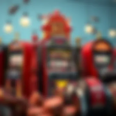 Illustration of cultural elements influencing the popularity of slot machines in England