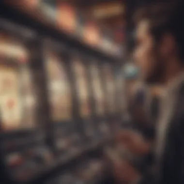 A close-up of a player engaging with a slot machine, highlighting excitement