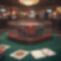 A vibrant graphic depicting a virtual blackjack table