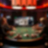 Virtual poker table showcasing Texas Holdem gameplay