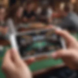 A player engaging with a mobile game on an iPhone