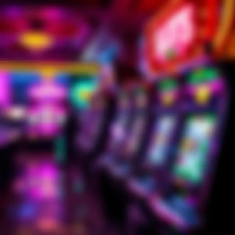 Vibrant display of Las Vegas slot machines