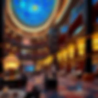 Luxurious hotel lobby showcasing unique architectural design