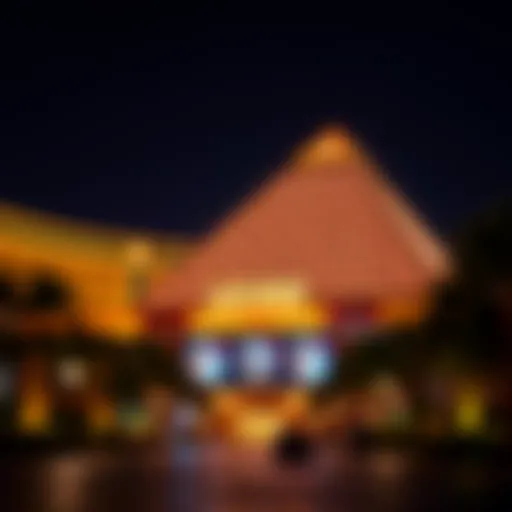 Iconic Luxor Pyramid Exterior Exterior view of the iconic Luxor pyramid at MGM