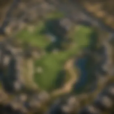 Aerial View of MGM Shadow Creek Aerial view of the pristine golf course at MGM Shadow Creek