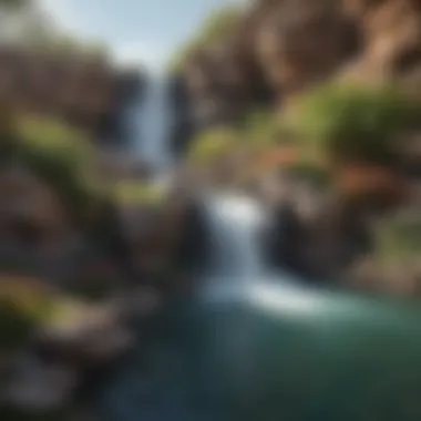 Waterfall Feature at Shadow Creek Spectacular waterfall feature enhancing the landscape of Shadow Creek