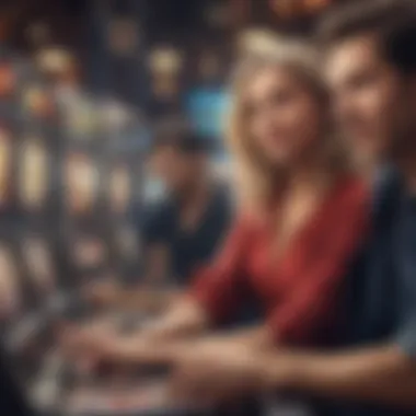 Diverse Players Enjoying the Online Slot Experience Enthusiastic players engaging with online slots on various devices