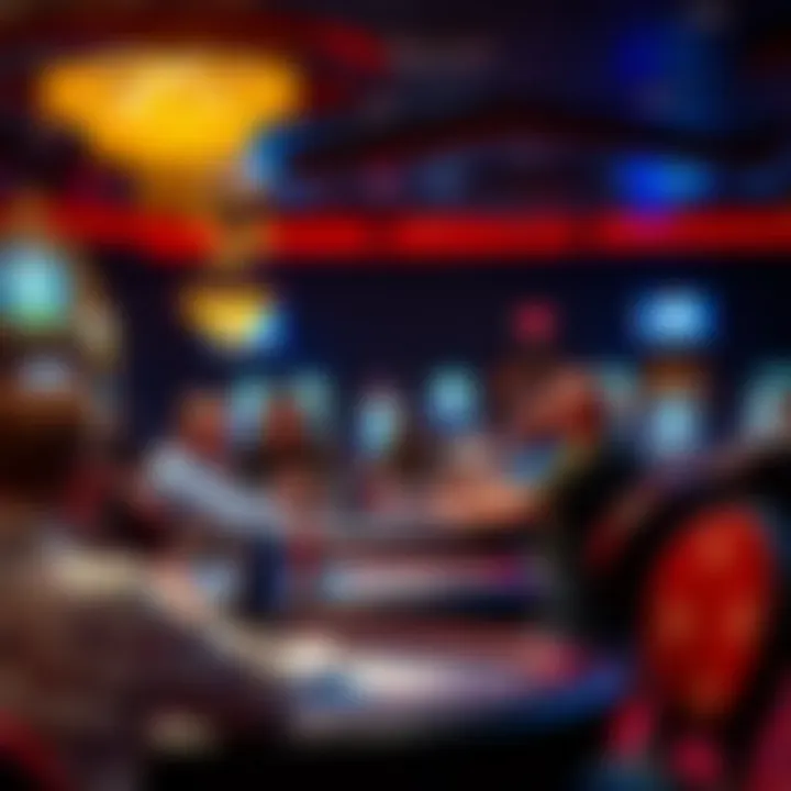 A Vibrant Poker Room Atmosphere in Fort Lauderdale A captivating view of a bustling poker room in Fort Lauderdale, showcasing focused players at the tables