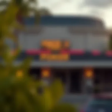 Regulatory Environment and Community in Poker Establishments A serene exterior of a prominent poker establishment, symbolizing the regulatory environment and community engagement