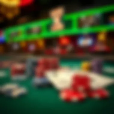 Diverse Game Offerings in Fort Lauderdale Poker Rooms An array of poker chips and cards laid out, representing the various game types available in local venues