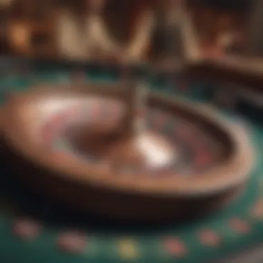 Elegant roulette wheel in a casino setting