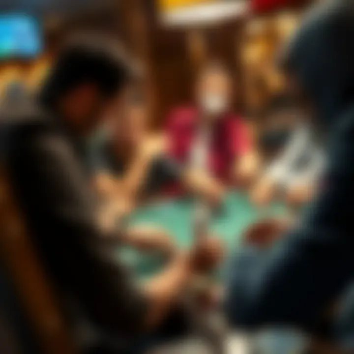 Close-up of a strategic poker game in progress