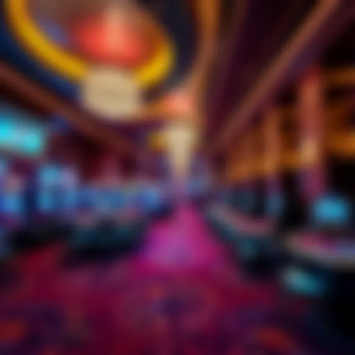 Luxurious Interior of Lucky North Club Casino A luxurious interior view of a Lucky North Club Casino, showcasing elegant decor and vibrant gaming areas