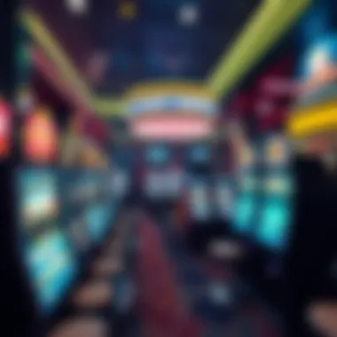 Modern Gaming Technology at Lucky North Club Casino An overview of a bustling casino floor with innovative gaming technology and modern slot machines