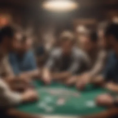 A group of enthusiastic players discussing strategies at a poker table