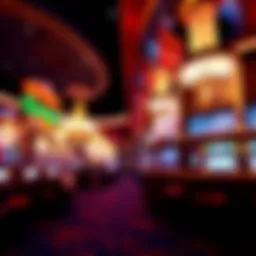 Luxurious casino interior featuring vibrant lights and elegant decor