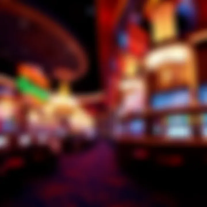Luxurious casino interior featuring vibrant lights and elegant decor