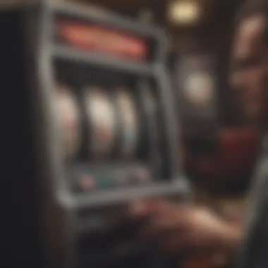 User engaging with the poker box machine interface.