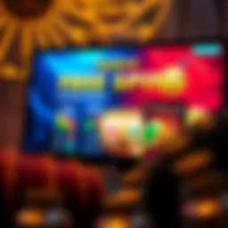 A vibrant online casino interface showcasing free spins promotions