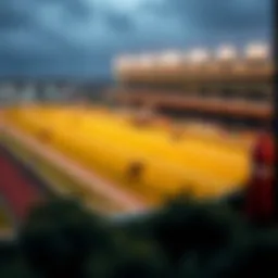 A detailed layout of a horse racing track