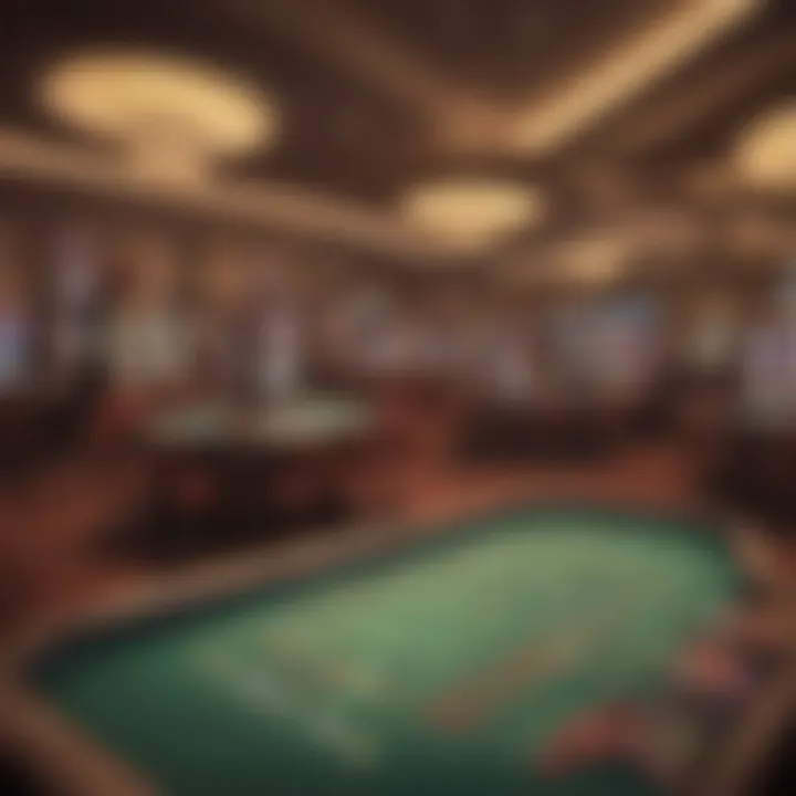 An overview of a high-stakes casino floor bustling with excitement and energy.