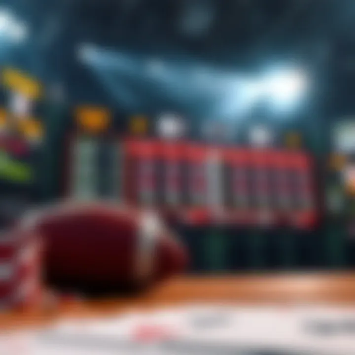 Visual representation of sports spread calculation