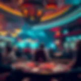 Dramatic scene of a high-stakes betting event