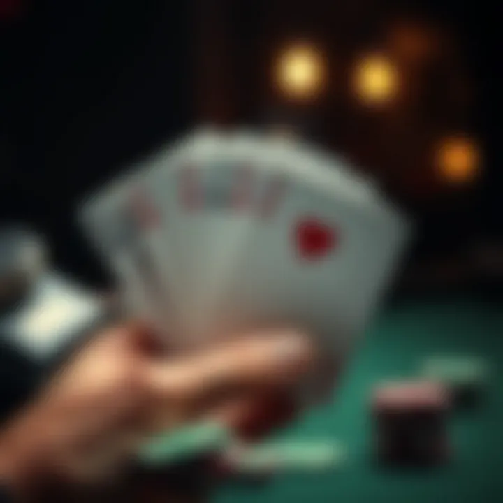 A hand of playing cards displayed with careful selection