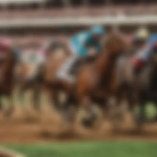 A vibrant scene of Oaklawn live racing showcasing excitement and energy