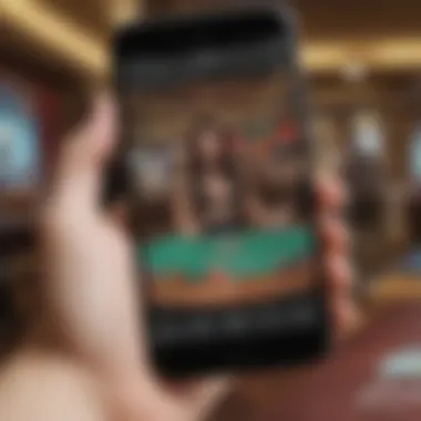 User engaging with the Quest Casino App on a mobile device