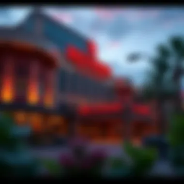 Exterior view of Red Hawk Casino showcasing its architectural design