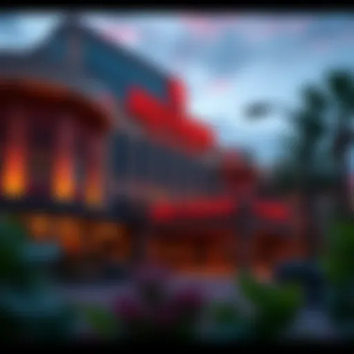 Exterior view of Red Hawk Casino showcasing its architectural design