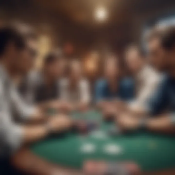 Group of players engaged in a thrilling poker game