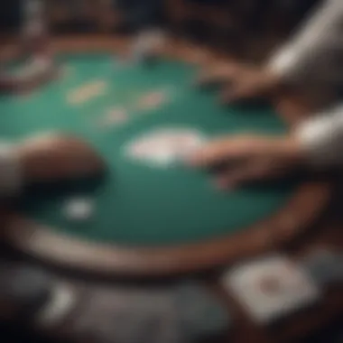 Setting up a poker table with cards and chips