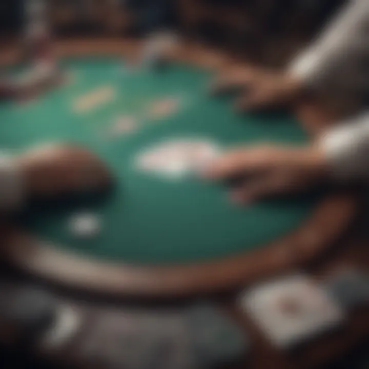 Setting up a poker table with cards and chips