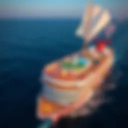 Aerial view of SunCruz Casino Cruise ship at sea