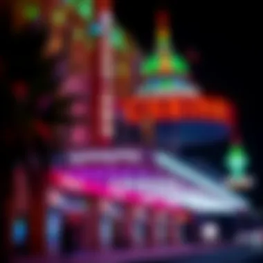 Dazzling Casino Lights in New Orleans Vibrant casino exterior at night showcasing dazzling lights