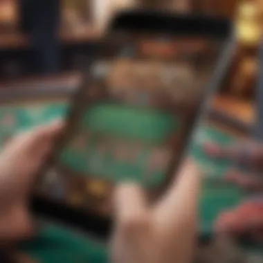 User interface of a mobile casino app