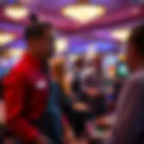 Casino floor staff engaging with guests