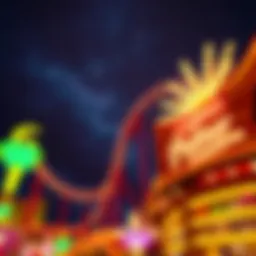 A stunning view of a roller coaster at a Las Vegas casino against the night sky