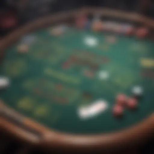 Overview of a six deck blackjack table layout